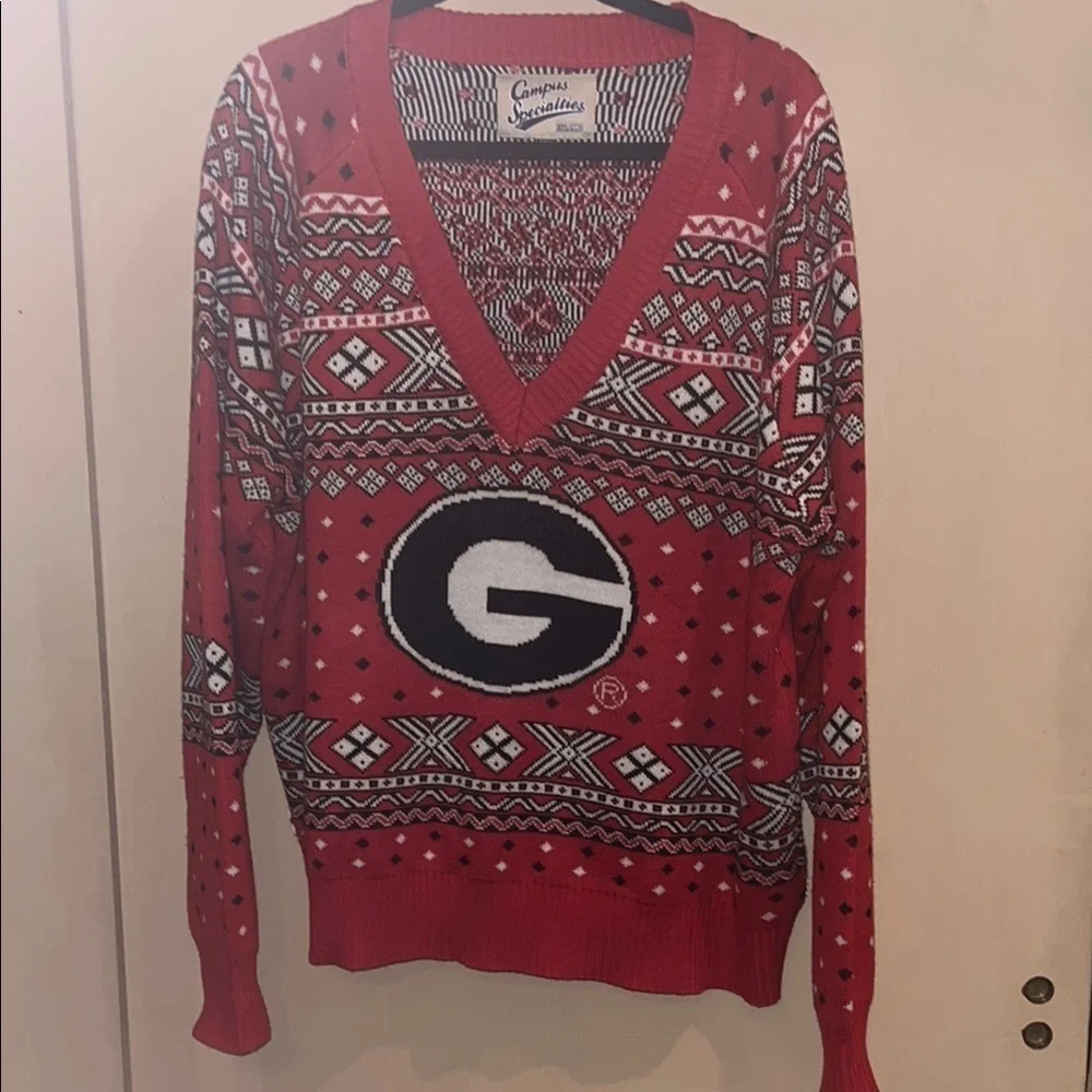 University of Georgia Bulldogs V neck Sweater - Red size XXL
